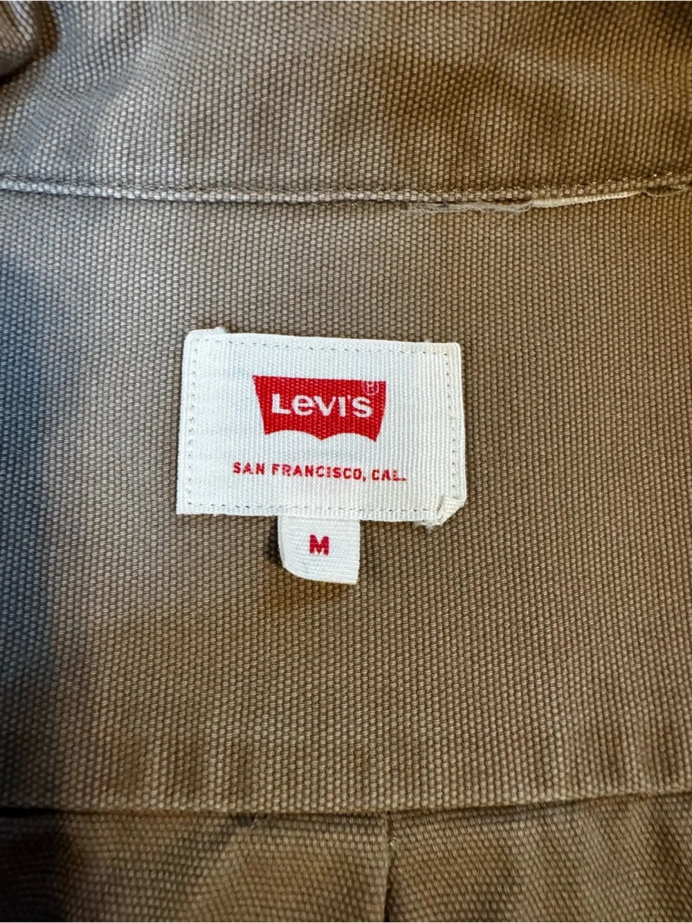 Vintage Levi's Men's Taupe Button-Front Shirt Jacket